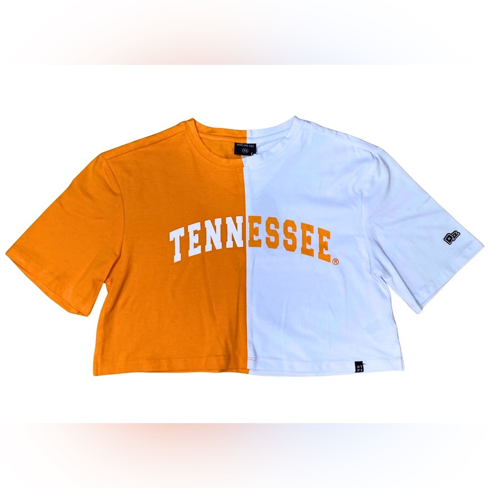 NWT Hype and Vice Tennessee Brandy Crop Top Orange White Size XS